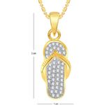 Buy Srikara Alloy Gold Plated CZ/AD Flip Flop Slipper Fashion Jewelry Pendant Chain - SKP2525G - Purplle