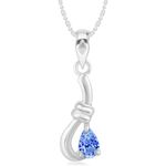 Buy Srikara Rhodium Plated Antique Blue Solitaire Fashion Jewellery Pendant Chain - SKP3024R - Purplle