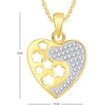 Buy Srikara Alloy Gold Plated CZ / AD Stars in Heart Fashion Jewellery Pendant Chain - SKP2518G - Purplle