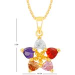 Buy Srikara Alloy Gold Plated CZ/AD Colorful Heart Flower Jewelry Pendant with Chain - SKP2365G - Purplle