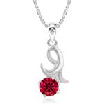 Buy Srikara Alloy CZ / AD Eye Catchy Red Solitaire Fashion Jewellery Pendant Chain - SKP2909R - Purplle