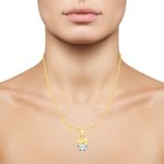 Buy Srikara Alloy Gold Plated CZ / AD Two Flower Solitaire Fashion Jewellery Pendant - SKP2470G - Purplle