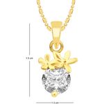 Buy Srikara Alloy Gold Plated CZ / AD Two Flower Solitaire Fashion Jewellery Pendant - SKP2470G - Purplle