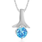 Buy Srikara Alloy Anchor Drop Aqua Solitaire Fashion Jewellery Pendant with Chain - SKP2904R - Purplle