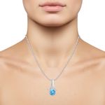 Buy Srikara Alloy Anchor Drop Aqua Solitaire Fashion Jewellery Pendant with Chain - SKP2904R - Purplle