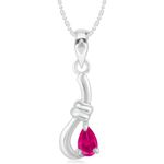 Buy Srikara Rhodium Plated CZ Antique Pink Solitaire Fashion Jewellery Pendant Chain - SKP3025R - Purplle