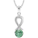 Buy Srikara Alloy Heart Drop Green Solitaire Fashion Jewellery Pendant with Chain - SKP2915R - Purplle