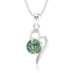 Buy Srikara Alloy Titled Heart Green Solitaire Fashion Jewellery Pendant with Chain - SKP2906R - Purplle