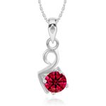 Buy Srikara Alloy CZ / AD Swan Pattern Drop Red Fashion Jewelry Pendant with Chain - SKP2908R - Purplle