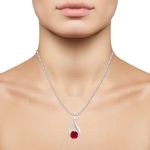 Buy Srikara Alloy CZ / AD Glittering Red Solitaire Fashion Jewellery Pendant Chain - SKP2903R - Purplle