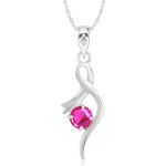 Buy Srikara Alloy Rhodium Plated CZ/AD Charm Pink Solitaire Fashion Jewelry Pendant - SKP3027R - Purplle