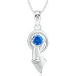 Buy Srikara Alloy CZ / AD Circular Anchor Blue Fashion Jewellery Pendant with Chain - SKP3008R - Purplle