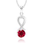 Buy Srikara Alloy CZ / AD Heart Drop Red Solitaire Fashion Jewellery Pendant Chain - SKP2899R - Purplle