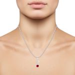 Buy Srikara Alloy CZ / AD Heart Drop Red Solitaire Fashion Jewellery Pendant Chain - SKP2899R - Purplle