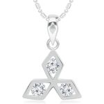 Buy Srikara Alloy CZ / AD Snow Flake Pattern Fashion Jewellery Pendant with Chain - SKP2962R - Purplle