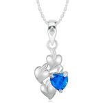 Buy Srikara Alloy Bonded Heart Blue Solitaire Fashion Jewellery Pendant with Chain - SKP3014R - Purplle