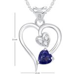 Buy Srikara Alloy Rhodium Plated CZ/AD Twice Heart Valentine Fashion Jewelry Pendant - SKP1761R - Purplle