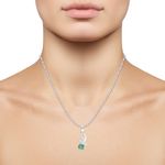 Buy Srikara Alloy CZ / AD Amazing Green Solitaire Fashion Jewelry Pendant with Chain - SKP2893R - Purplle