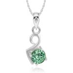 Buy Srikara Alloy CZ / AD Swan Pattern Drop Green Fashion Jewelry Pendant with Chain - SKP2916R - Purplle