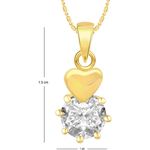 Buy Srikara Alloy Gold Plated CZ/AD Heart Solitaire Fashion Jewellery Pendant Chain - SKP2460G - Purplle