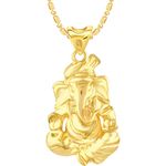Buy Srikara Alloy Gold Plated CZ / AD Gajanan Fashion Jewellery Pendant with Chain - SKP2510G - Purplle