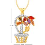 Buy Srikara Alloy Gold Plated CZ / AD Flowerpot Fashion Jewellery Pendant with Chain - SKP2412G - Purplle