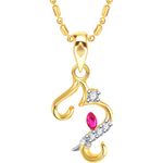 Buy Srikara Alloy Gold Plated CZ Ganesh Initial Letter "M" Fashion Jewellery Pendant - SKP2248G - Purplle