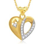 Buy Srikara Alloy Gold Plated CZ / AD Charming Heart Fashion Jewellery Pendant Chain - SKP1461G - Purplle