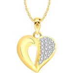 Buy Srikara Alloy Gold Plated CZ / AD Open Heart Fashion Jewelry Pendant with Chain - SKP2552G - Purplle