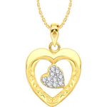 Buy Srikara Alloy Gold Plated CZ / AD Tiny Heart Fashion Jewelry Pendant with Chain - SKP2556G - Purplle