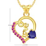 Buy Srikara Alloy Gold Plated CZ / AD Love Heart Valentine Fashion Jewellery Pendant - SKP1800G - Purplle