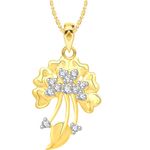 Buy Srikara Alloy Gold Plated CZ/AD Delight Leaf Fashion Jewelry Pendant with Chain - SKP2583G - Purplle