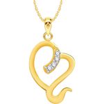 Buy Srikara Alloy Gold Plated CZ / AD Heart Fashion Jewellery Pendant with Chain - SKP2551G - Purplle