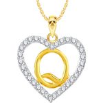 Buy Srikara Alloy Gold Plated CZ/AD Alphabet "Q" in Heart Fashion Jewelry Pendant - SKP2281G - Purplle