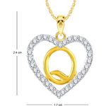 Buy Srikara Alloy Gold Plated CZ/AD Alphabet "Q" in Heart Fashion Jewelry Pendant - SKP2281G - Purplle