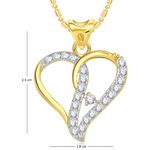Buy Srikara Alloy Gold Plated CZ/AD Decent Heart Valentine Fashion Jewelry Pendant - SKP1733G - Purplle