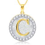 Buy Srikara Alloy Gold Plated CZ/AD Initial Letter C Fashion Jewellery Pendant Chain - SKP2186G - Purplle