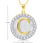 Buy Srikara Alloy Gold Plated CZ/AD Initial Letter C Fashion Jewellery Pendant Chain - SKP2186G - Purplle