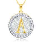 Buy Srikara Alloy Gold Plated CZ/AD Initial Letter A Fashion Jewellery Pendant Chain - SKP2184G - Purplle