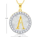 Buy Srikara Alloy Gold Plated CZ/AD Initial Letter A Fashion Jewellery Pendant Chain - SKP2184G - Purplle