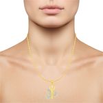 Buy Srikara Alloy Gold Plated CZ / AD Trishul Om Fashion Jewelry Pendant with Chain - SKP2765G - Purplle