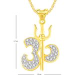 Buy Srikara Alloy Gold Plated CZ / AD Trishul Om Fashion Jewelry Pendant with Chain - SKP2765G - Purplle