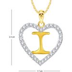 Buy Srikara Alloy Gold Plated CZ/AD Alphabet "I" in Heart Fashion Jewelry Pendant - SKP2273G - Purplle