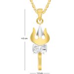 Buy Srikara Alloy Gold Plated CZ / AD Trishul Fashion Jewellery Pendant with Chain - SKP2506G - Purplle