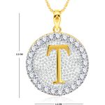 Buy Srikara Alloy Gold Plated CZ/AD Initial Letter T Fashion Jewellery Pendant Chain - SKP2202G - Purplle