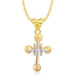 Buy Srikara Alloy Gold Plated CZ/AD Cross Pendant Fashion Jewelry Pendant Set Chain - SKCOMBO1443G - Purplle
