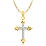 Buy Srikara Alloy Gold Plated CZ/AD Cross Pendant Fashion Jewelry Pendant Set Chain - SKCOMBO1444G - Purplle