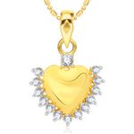 Buy Srikara Alloy Gold Plated CZ/AD Radiant Heart Fashion Jewelry Pendant with Chain - SKP1987G - Purplle
