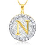 Buy Srikara Alloy Gold Plated CZ/AD Initial Letter N Fashion Jewellery Pendant Chain - SKP2196G - Purplle