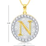 Buy Srikara Alloy Gold Plated CZ/AD Initial Letter N Fashion Jewellery Pendant Chain - SKP2196G - Purplle